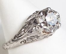  Art Deco period platinum and diamond ring, circa 1920s