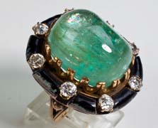 victorian emerald ring. Nobel Antique jewelry Store, Santa Monica. Made in America.Circa 1880s.