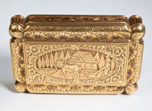 18K gold antique snuff box.Nobel Antique Jewelry Santa Monica.