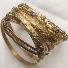 Late Victorian sbangel bracelets. Nobel Antique jewelry Store, Santa Monica. Made in America.Circa 1880s.