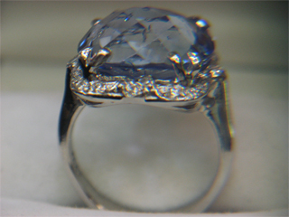 platinum, diamond and sapphire ring