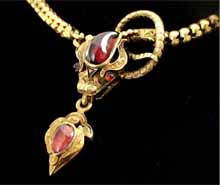 Victorian snake necklace. Nobel Antique jewelry Store, Santa Monica. Made in America. Circa 1880s
